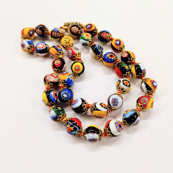 Jewelry - Millefiori Beads Necklace Vintage